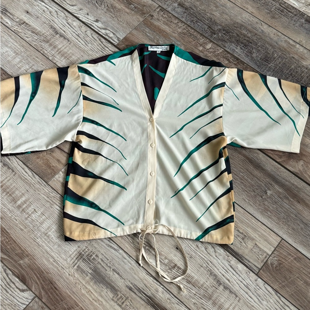 Animal print drawstring top XS